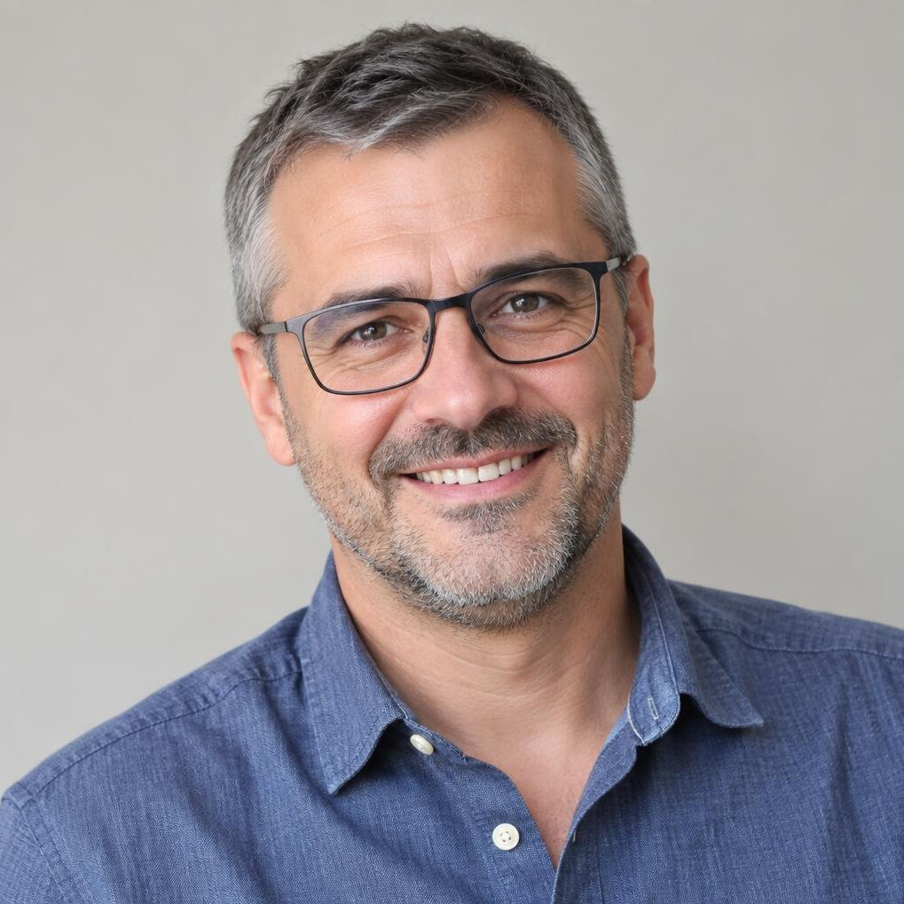 Portrait of a smiling man with glasses
