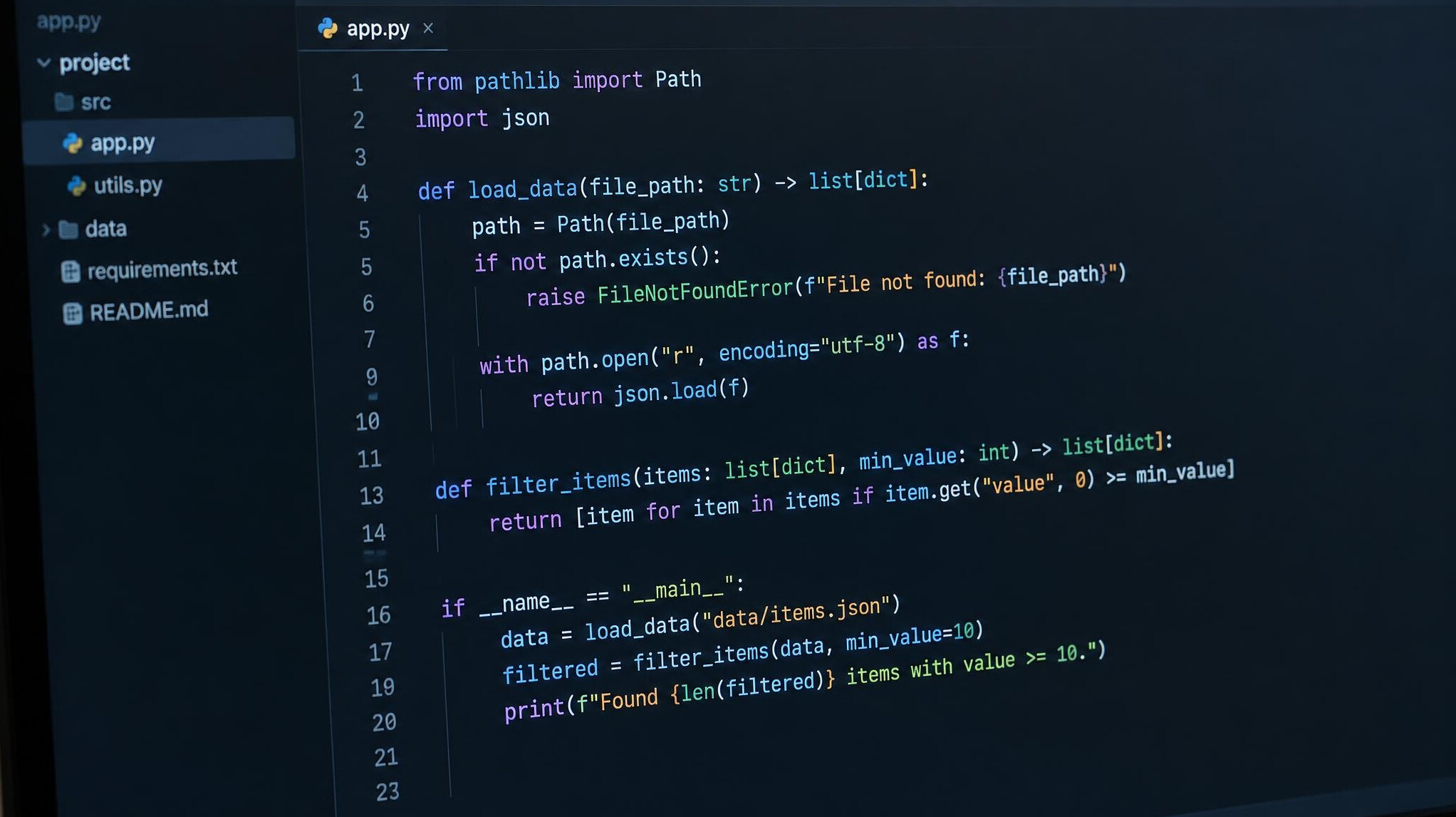 Close-up of programming code on a monitor
