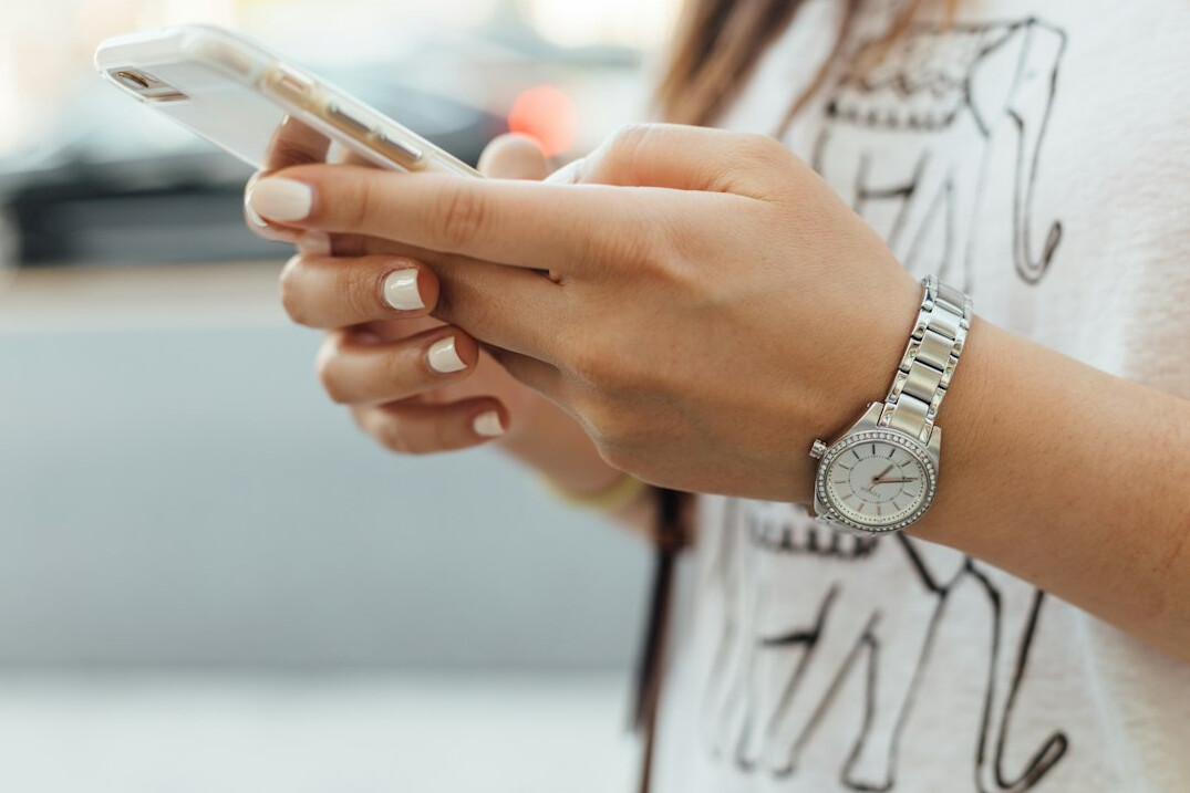 person using mobile app